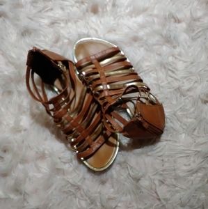 Forever 21  Brown and gold strap sandals